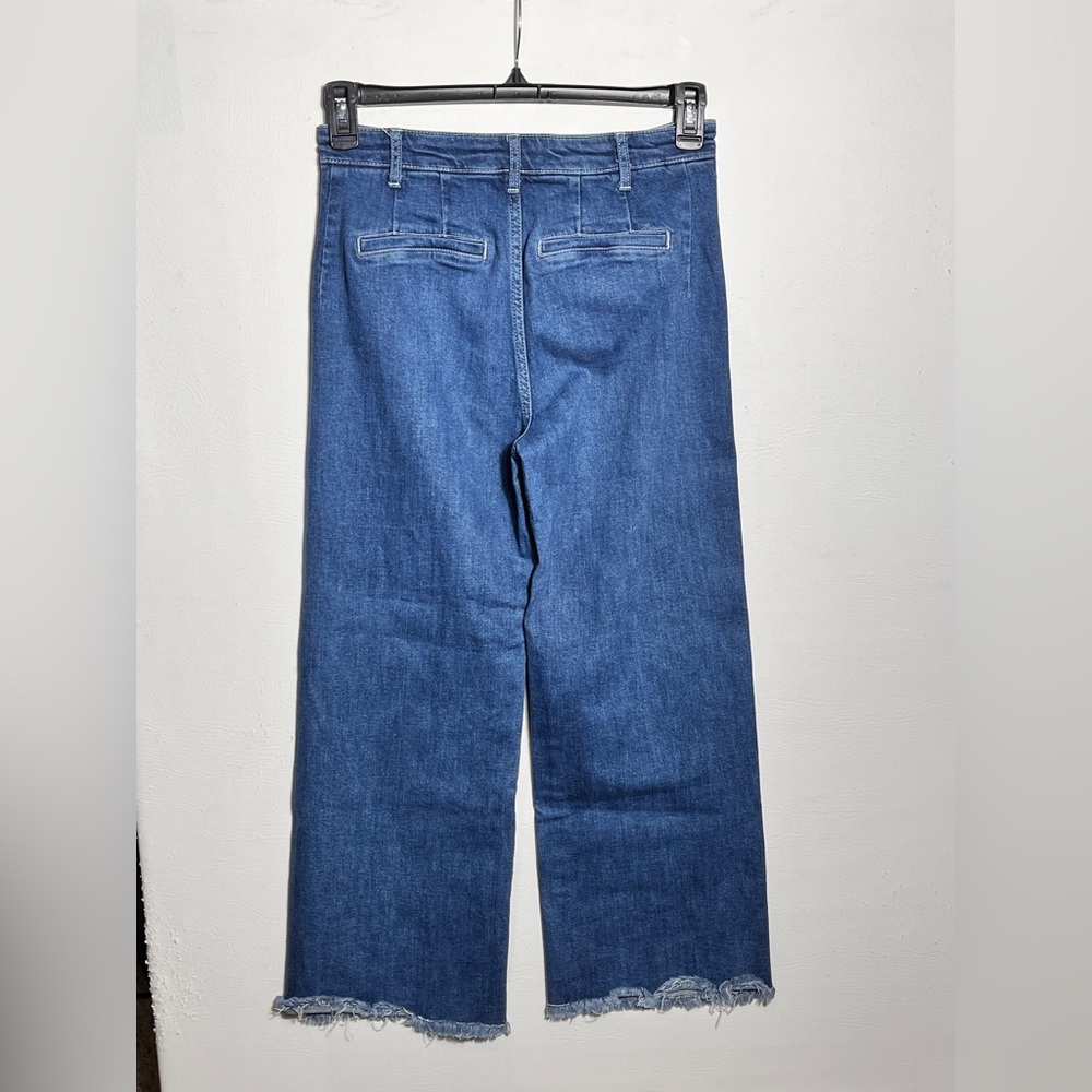 Pilcro Anthropologie Dark Cropped High Waist Wide Leg Jeans sz 27 - Picture 2 of 13